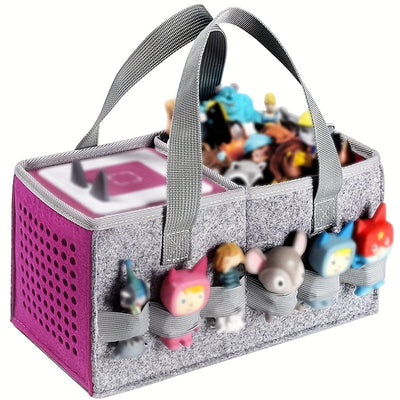 Altavoz Portátil de Fieltro Rojo & Organizador de Muñecas - Bolsa de Música Creativa con Múltiples Bolsillos