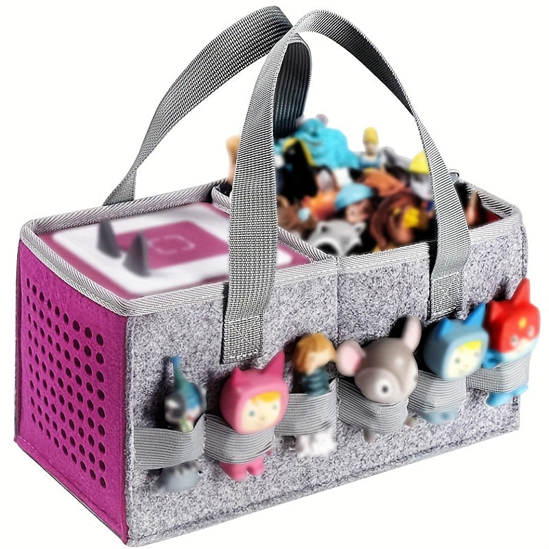 Altavoz Portátil de Fieltro Rojo & Organizador de Muñecas - Bolsa de Música Creativa con Múltiples Bolsillos