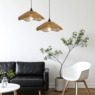 Pantalla colgante de lámpara tejida a mano con papel de cuerda, diseño moderno en forma de abanico, opciones en negro y amarillo, elegante cubierta de lámpara de techo para decoración de hogar y oficina, no requiere electricidad, accesorio versátil para