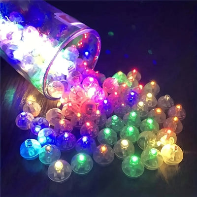 Conjunto de 10 piezas / 20 piezas / 50 piezas de Luces LED para Globos en Forma de Bola, Bombilla Mini Luminosa para Decoración de Fiestas, Bodas y Jardines