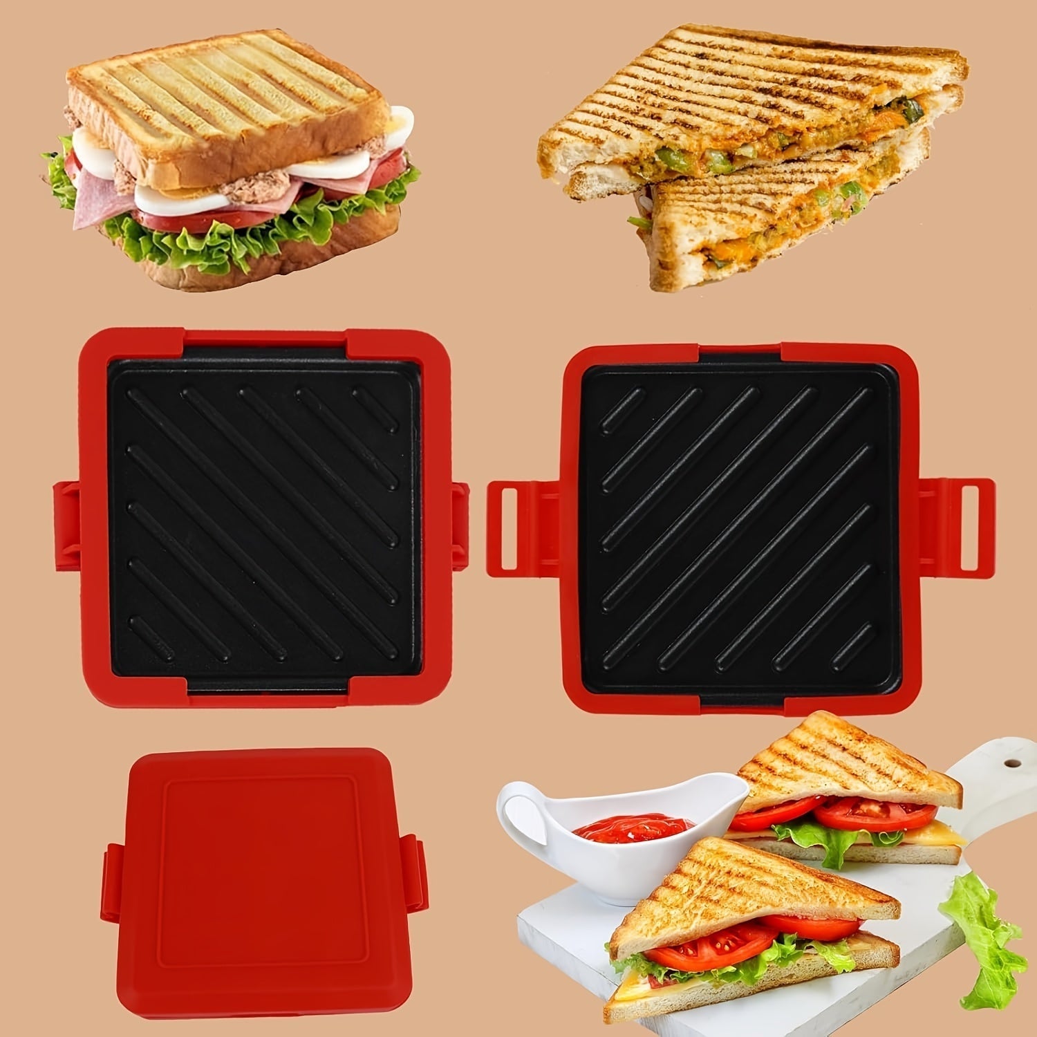 Tostadora de microondas para pan, sándwiches y gofres