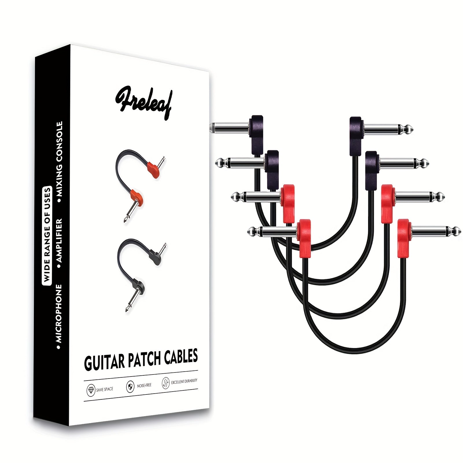 4 cables para guitarra, 15 cm, cable plano profesional para efectos, cable de conexión para instrumentos de 6 pulgadas, cable corto con reducción de ruido, ahorra espacio, accesorios para guitarra