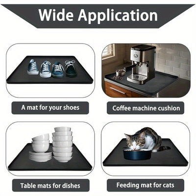 Almohadilla de lavadora de plástico de silicona con 4 bases elevadas para limpiar debajo, protector de suelo antideslizante, bandeja de refrigerador antiofusión, almohadilla de secadora multifuncional duradera, lavadora de vino para mini refrigerador, ma