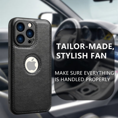 Funda delgada premium de cuero vegano, compatible con iPhone 16E/16/15/14/13/12 Pro Max, diseño clásico de lujo y elegante, con protección contra golpes