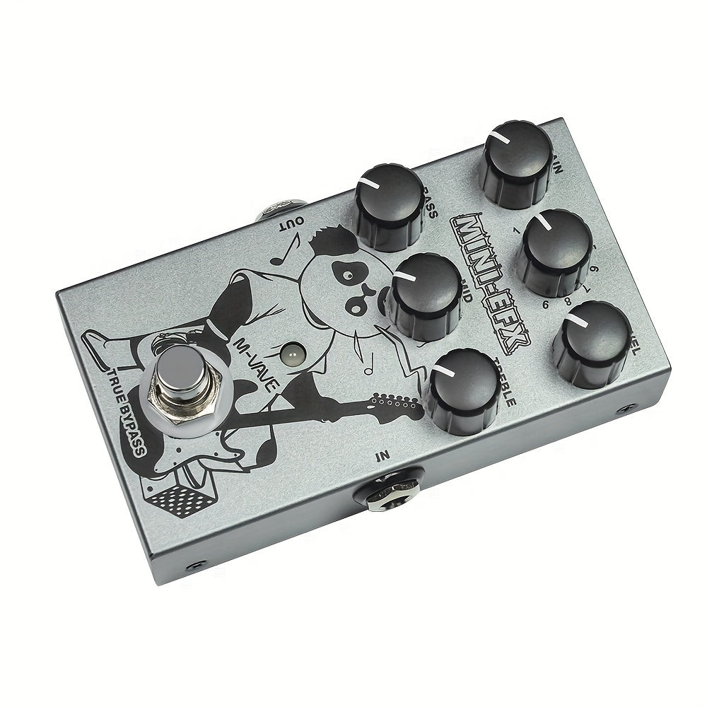 Pedal de Efectos Digitales para Guitarra Eléctrica 9 en 1, MINI-EFX Unidad Única con 9 Preestablecidos: Drive, Overdrive, Distortion, Metal y Soporte USB para Grabación en Computadora, Equipo Musical, Acabado Metálico Elegante, Efectos de Alta Calidad