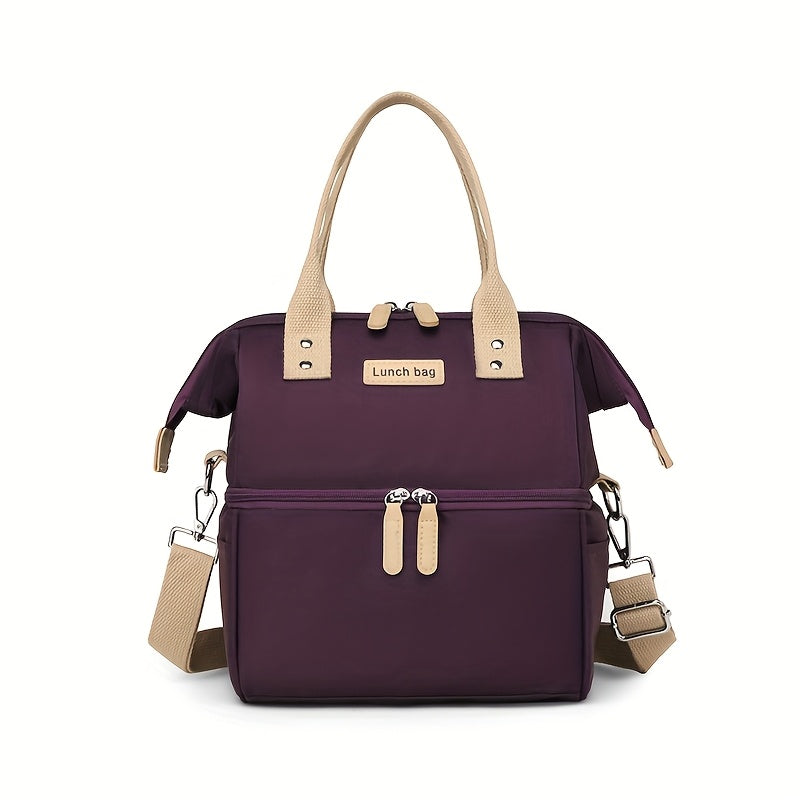 Estuche de Almuerzo Aislado con Gran Capacidad y Estilo, Bolsa de Almacenamiento Casual para Moda, Mantiene Caliente o Frío, Ideal para el Trabajo y Camping, Sin Contacto con los Alimentos
