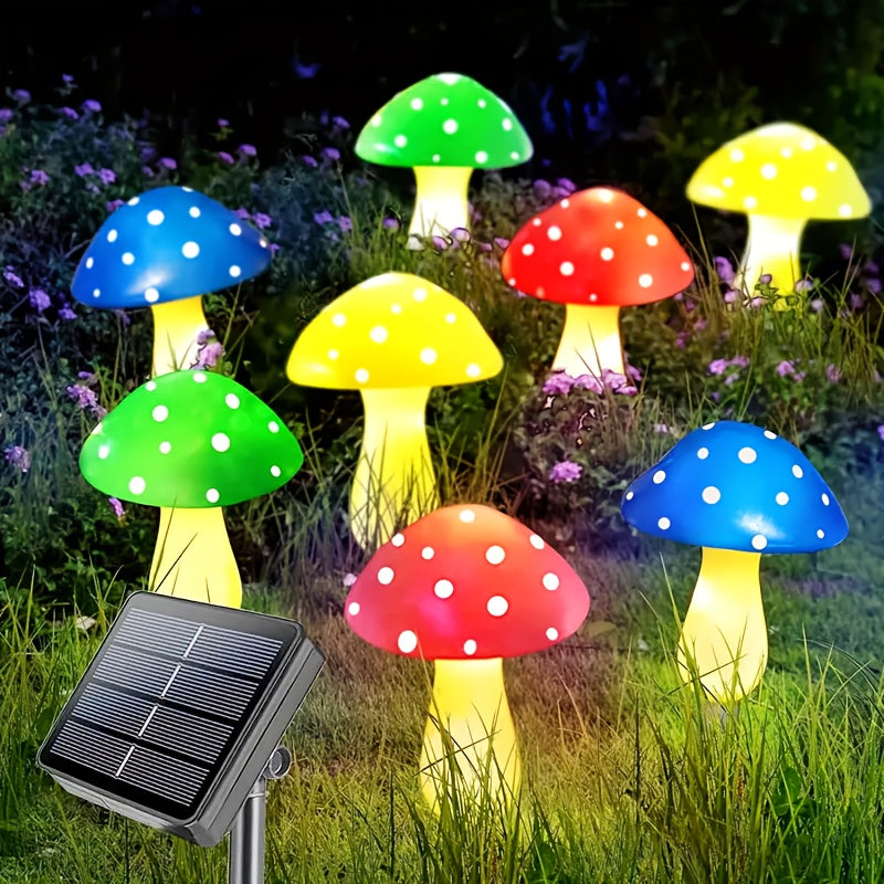 8LED luz solar de jardín tipo champiñón, 8 modos de iluminación para exteriores, ideal para patio, terraza, pasillos y paisajismo, perfecta para bodas, Navidad, Día de la Independencia, fiestas y decoraciones