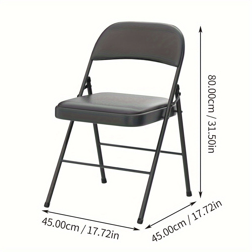 Silla Plegable Versátil con Respaldo de Cojín Suave - Portátil, Estructura de Metal para Hogar, Oficina y Uso Exterior - Ideal para Comedor, Conferencias y Bodas