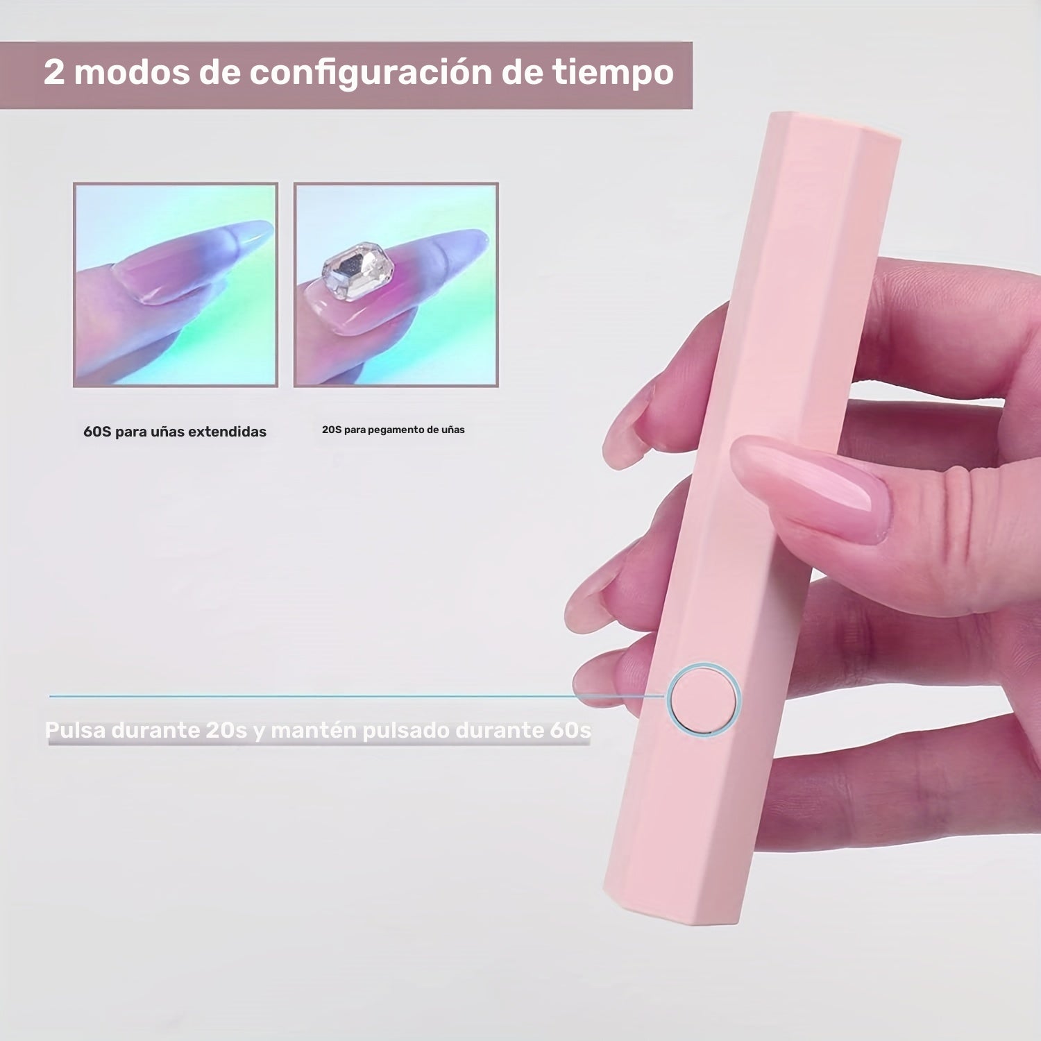 1pc Mini Lámpara De Uñas De Gel LED Recargable, Lámpara De Curado De Uñas LED Portátil, Secador De Uñas, Lámpara De Uñas LED UV De Gel Portátil, Lámpara De Uñas De Gel LED Profesional, Adecuada Para Salón De Uñas En Casa DIY