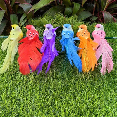Un Juego de 12 Plumas Artificiales para Aves como Adornos Decorativos para el Jardín y Paisaje
