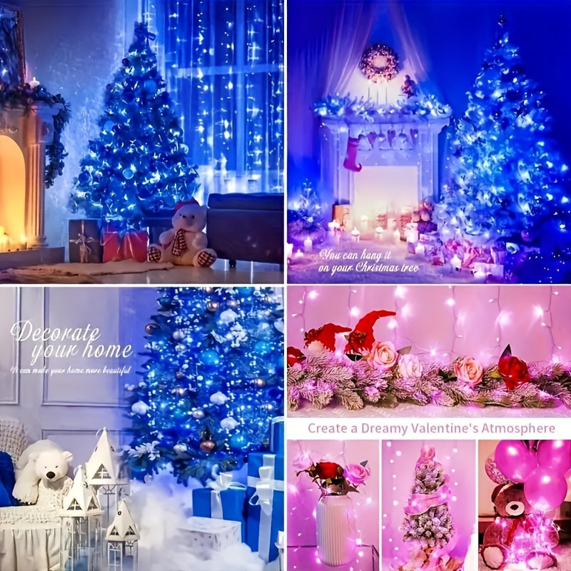1 pieza, Luces de Ambiente para Decoración de Árbol de Navidad 20/40/80LED, Luces de Hadas para Tienda de Camping al Aire Libre, Decoración de Árbol de Flores para Jardín, Producto Adecuado para Varios Festivales, Cumpleaños, Bodas, Decoraciones Navideña