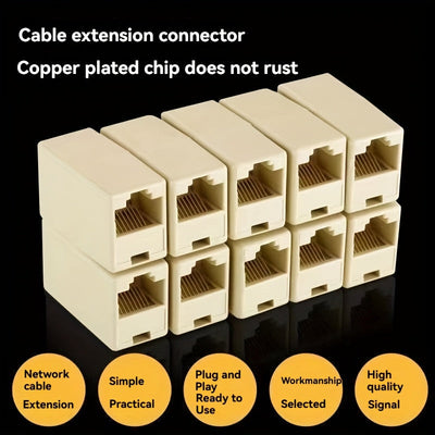 Conectores Ethernet RJ45 CAT6 de 1 pieza/3 piezas/4 piezas/7 piezas/10 piezas, Adaptador Recto de Doble Cabeza para Ethernet, Conector Ethernet, Conector Extendido de Cable Ethernet