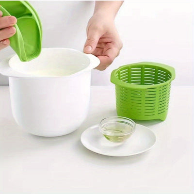 1 pieza, fabricante de queso para microondas, fabricante de queso de plástico simple para hacer queso casero, ideal para uso en cocina, incluye cesta de queso y tapa, perfecto para mozzarella fresco, kit de fabricación de queso|Fabricante de queso de plá