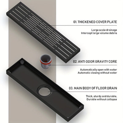 1pc Desagüe de Ducha Resistente para Uso Comercial y Residencial - Cubierta Ancha, Apertura Automática Antiatascos, Construcción en Hierro Fundido a Prueba de Olores - Para Hogar, Hotel, Spa - Fácil Limpieza, Diseño Minimalista, Alta Calidad, Mantenimien