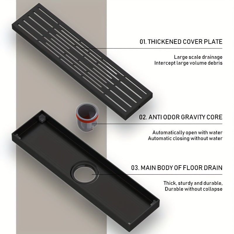 1pc Desagüe de Ducha Resistente para Uso Comercial y Residencial - Cubierta Ancha, Apertura Automática Antiatascos, Construcción en Hierro Fundido a Prueba de Olores - Para Hogar, Hotel, Spa - Fácil Limpieza, Diseño Minimalista, Alta Calidad, Mantenimien