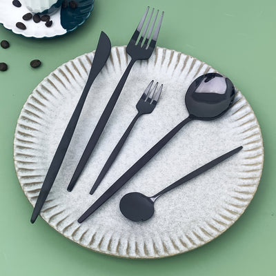 Juego de cubiertos de acero inoxidable, 30 piezas - Tenedores, cucharas y cucharitas para postres, ideal para hogar y restaurante