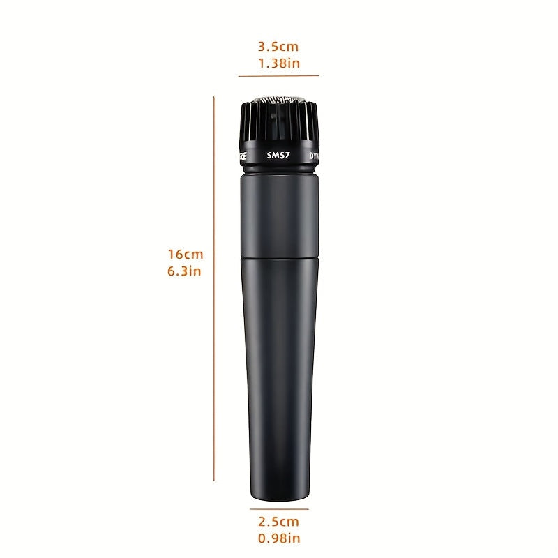 Micrófono vocal legendario SM57 - Micrófono dinámico profesional de metal para canto en escena, karaoke, grabación de B-Box, cableado, conector XLR, negro, actuación en escena | Micrófono profesional | Acabado metálico