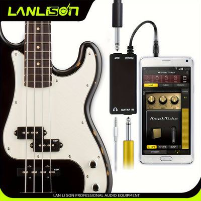 Adaptador de Audio Lanlison - Conecta Guitarra, Bajo, Altavoz, Batería Eléctrica y Piano a Smartphone para Grabación y Efectos, Convertidor, Línea