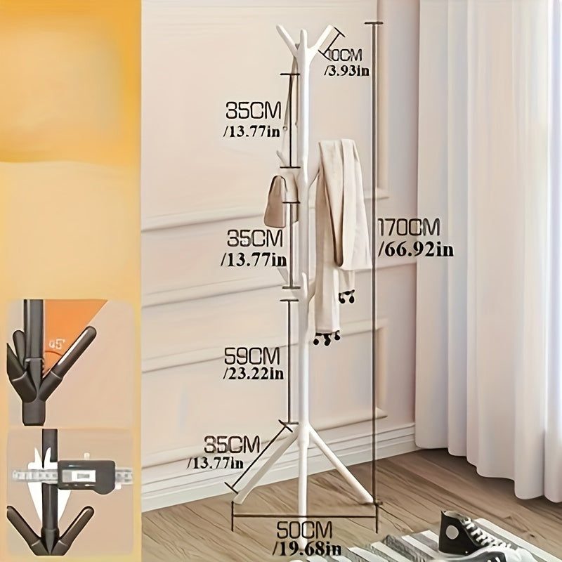 Perchero Metálico en Forma de Rama - Diseño Minimalista Multifuncional con Ganchos para Abrigos, Sombreros y Bolsas - Organizador Ahorrador de Espacio para Dormitorio, Entrada o Sala, Accesorio Moderno, Acabado Elegante, Construcción Robusta, Colgador Si