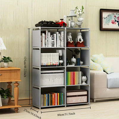 1pc Estantería Multifuncional Cubo Gris - Organizador de Armario Portátil, Adecuado para Libros, Ropa, etc. - Muy Adecuado para Sala de Estar, Estudio, Dormitorio, Sistemas de Armario Montados