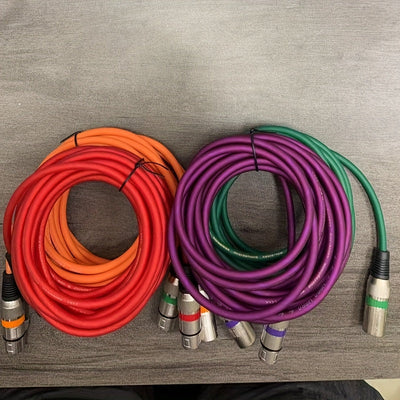 4 cables de audio XLR avanzados multicolor (15.3 metros/50 pies), conector XLR de tres pines, cables de alta fidelidad para micrófonos, mezcladores y sistemas de altavoces, cables XLR balanceados