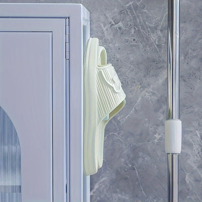 Estante plegable de plástico para zapatos, soporte de zapatillas montado en la pared sin necesidad de taladrar para el baño, organizador de almacenamiento colgante que ahorra espacio