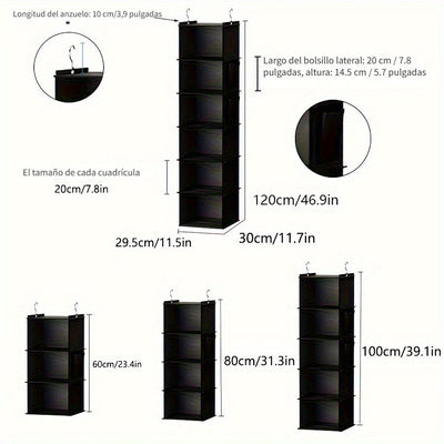 1 bolsa colgante para almacenamiento de chips de bambú con buena capacidad de carga y lavable, no se deforma fácilmente. Bolsa organizadora para ropa, zapatos y artículos diversos del hogar. Bolsillo lateral de gran capacidad, un artículo ideal para el h