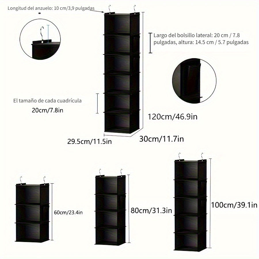 1 bolsa colgante para almacenamiento de chips de bambú con buena capacidad de carga y lavable, no se deforma fácilmente. Bolsa organizadora para ropa, zapatos y artículos diversos del hogar. Bolsillo lateral de gran capacidad, un artículo ideal para el h