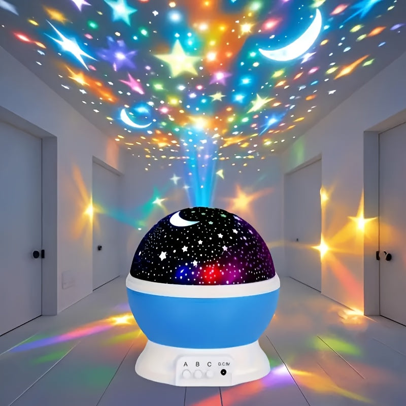 Lámpara proyectora de cielo estrellado con luna y estrellas YETHKE, 4.7", USB, rotación 360°, 9 colores, diseño espacial de plástico, ideal para decoración de dormitorio y sala, regalo perfecto para todas las edades, lámpara decorativa de dormitorio | Di