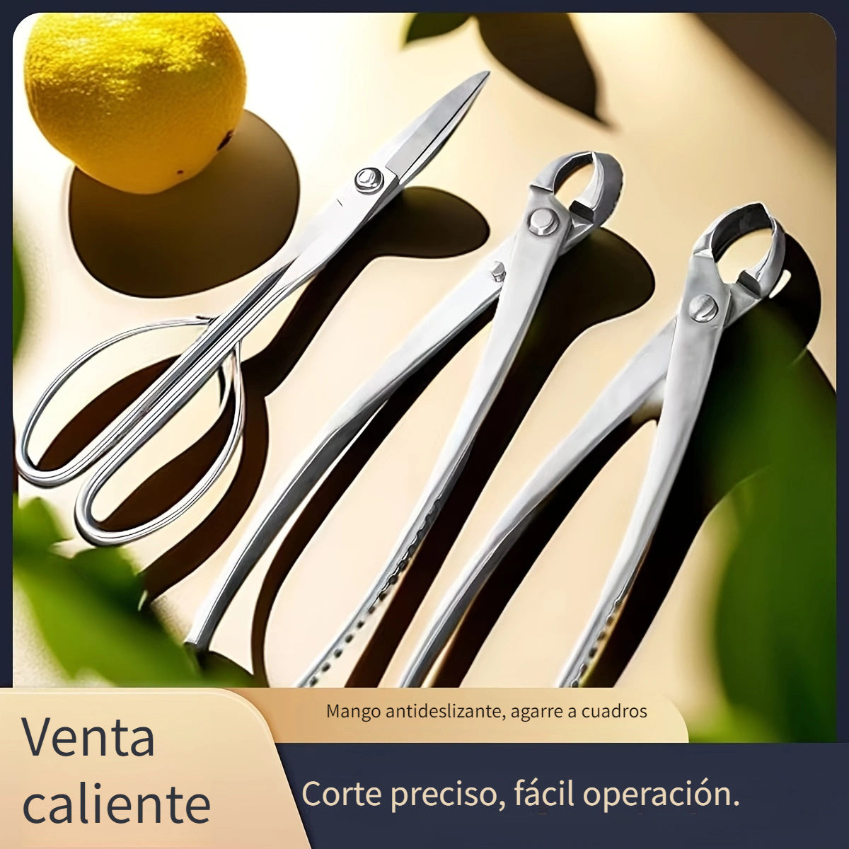 Tenazas de Acero Inoxidable 420 para Podar Bonsáis, Tijeras de Jardinería con Corte Diagonal y Mango Ergonómico para Cortes Precisos en Raíces y Ramas