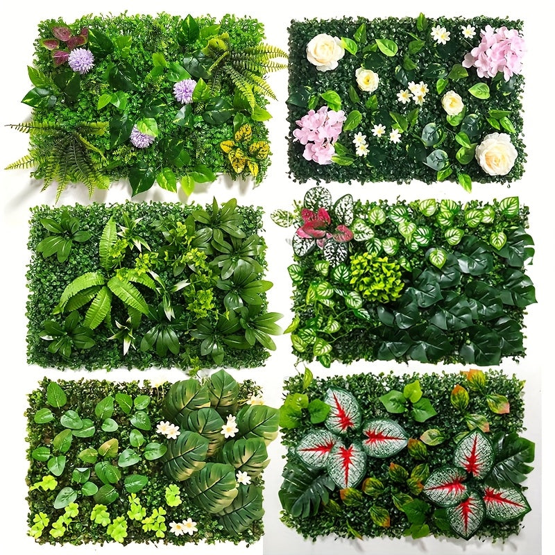Panel artificial de hiedra y helecho, 1 panel - Decoración de pared con follaje plástico realista para bodas, fiestas, eventos - No necesita electricidad, fácil de instalar, decoración duradera para interior/exterior, fondo para fiestas, diseño de hojas