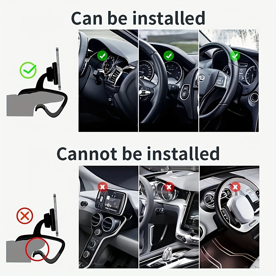 Soporte Universal para Teléfono de Coche dolwao 1pc con Clip de Montaje en el Tablero de Instrumentos, Fácil Instalación, Soporte Antideslizante para iPhone, Xiaomi, Oppo, VIVO, Samsung, OnePlus - Material ABS Duradero, No Requiere Batería