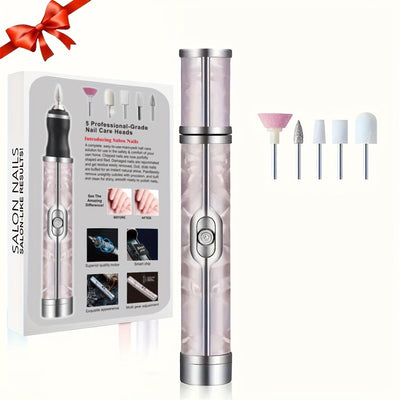 Juego de taladro de uñas con 18 cabezales de pulido, máquina de manicura y cuidado de pies recargable por USB, duradera y incluye lima de uñas y luz muerta, adecuada para uso en salón de casa, regalo ideal para mujeres, regalo de cumpleaños, regalo de va