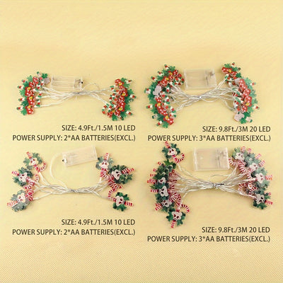 1pc Luces de Cadena de Acrílico Nuevas de Navidad con Forma de Muleta de Caramelo 1.5m 10LED Luces de Cadena LED Navideñas Brillantes 10 LED Luces de Navidad con Pilas Luminosas Luces de Cadena de Hadas de Muleta de Caramelo para Decoración de Chimenea d