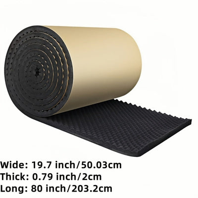 Panel acústico autoadhesivo de alta densidad, rollo de espuma absorbente de sonido y aislamiento térmico, 45 kg/m3, ideal para insonorización de autos y estudios, paneles negros para pared
