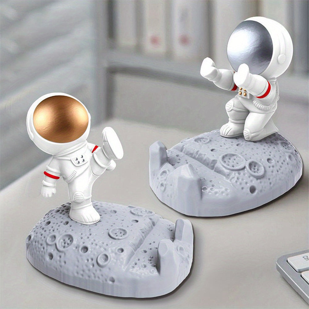 Soporte Creativo para Móvil y Tableta de Astronauta - Material Duradero de ABS, Diseño Divertido de Dibujos Animados con Estatua Dinámica de Astronauta, Perfecto para el Hogar, Oficina y Clases en Línea, Decoración de Astronautas