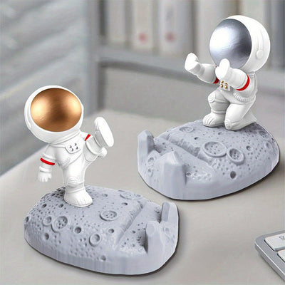 Soporte Creativo para Móvil y Tableta de Astronauta - Material Duradero de ABS, Diseño Divertido de Dibujos Animados con Estatua Dinámica de Astronauta, Perfecto para el Hogar, Oficina y Clases en Línea, Decoración de Astronautas