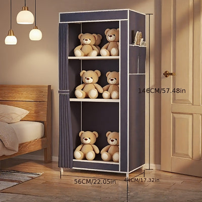 1 caja de almacenamiento portátil para armario - Montaje rápido, estructura de acero resistente y tela no tejida duradera, organizador plegable de varias capas con puerta transparente para espacios pequeños, dormitorios, apartamentos - Solución de almace