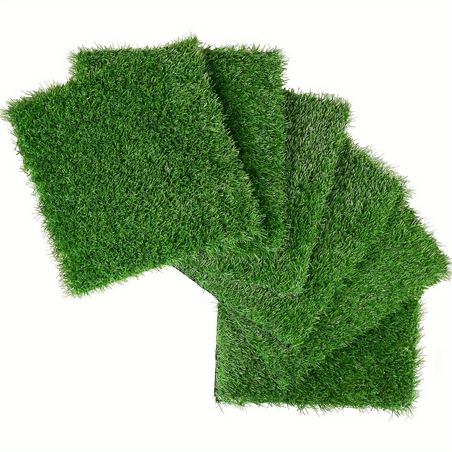Pack de 6 Cuadrados de Césped Artificial Resistente - Base Antideslizante, Alfombras Verdes Realistas para Pascua, Patio, Decoración de Mesa, Área de Juegos Amigable con Mascotas - Uso Interior/Exterior, Fácil de Limpiar y Reutilizable - Ideal para Manua