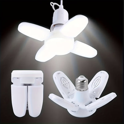 UNITEDLUX 28W LED Lámpara Colgante, E26/E27, 6500K Luz de Día, Diseño Plegable de 4 Hojas, Plafón Semiempotrado, con Pantalla de Plástico Desmontable, para Uso en Interiores, No Se Requieren Accesorios