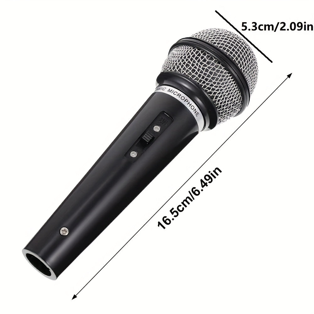 Micrófono de transmisión portátil de 6.35 mm con tarjeta de sonido (sin batería incluida) - Diseño realista y resistente en ABS para transmisiones, grabación y podcasting, equipo para grabar podcasts | Micrófono negro elegante | Función de tarjeta de son