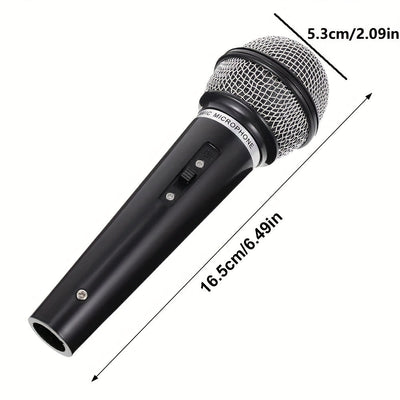 Micrófono de transmisión portátil de 6.35 mm con tarjeta de sonido (sin batería incluida) - Diseño realista y resistente en ABS para transmisiones, grabación y podcasting, equipo para grabar podcasts | Micrófono negro elegante | Función de tarjeta de son