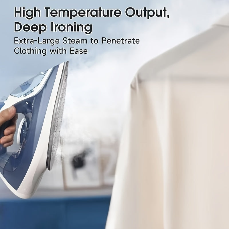 1 pieza de 1200W, plancha de vapor para ropa, plancha de vapor de alta presión portátil con control termostático ajustable, base antiadherente, multifuncional para uso doméstico - Púrpura y blanco, vaporizador de ropa | Vaporizador de ropa moderno | Cont