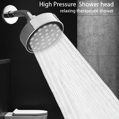 1pc Ducha de Lluvia Redonda de 3.9 Pulgadas - Plástico Duradero, Ahorro de Agua, Fácil Instalación, Suave con el Cabello y Color Beige Claro, Montaje en Pared para Relajación en Baño, Acabado Pulido, Diseño Eficiente, Experiencia Spa, Chorro Potente, Con