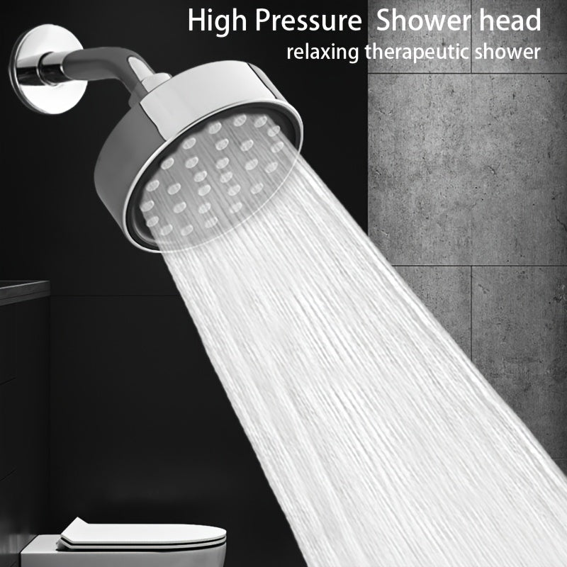 1pc Ducha de Lluvia Redonda de 3.9 Pulgadas - Plástico Duradero, Ahorro de Agua, Fácil Instalación, Suave con el Cabello y Color Beige Claro, Montaje en Pared para Relajación en Baño, Acabado Pulido, Diseño Eficiente, Experiencia Spa, Chorro Potente, Con