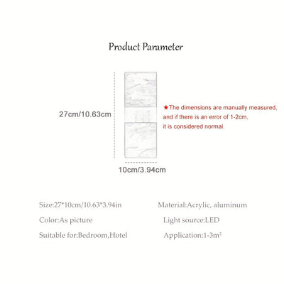 Aplique de pared moderno en acrílico con LED cálido, montaje semiempotrado, acabado metálico, incluye hardware de instalación, para dormitorio, sala de estar, hotel, estudio, pasillo, estilo industrial, cafetería, restaurante - ambiente romántico, decora