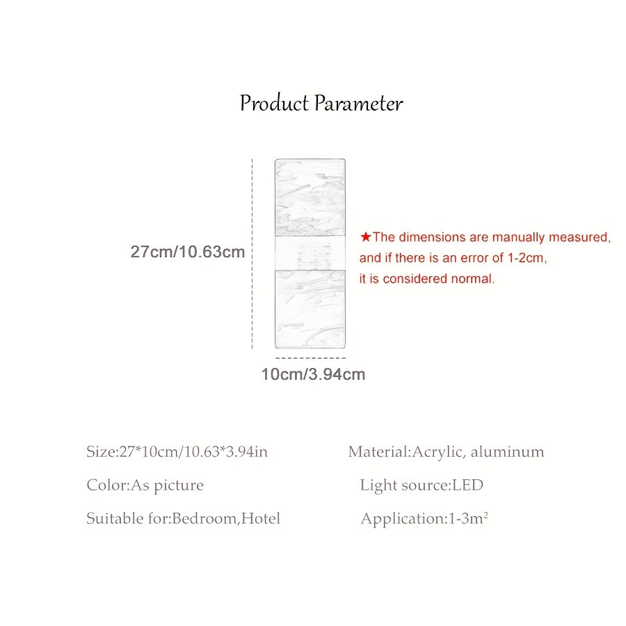 Aplique de pared moderno en acrílico con LED cálido, montaje semiempotrado, acabado metálico, incluye hardware de instalación, para dormitorio, sala de estar, hotel, estudio, pasillo, estilo industrial, cafetería, restaurante - ambiente romántico, decora