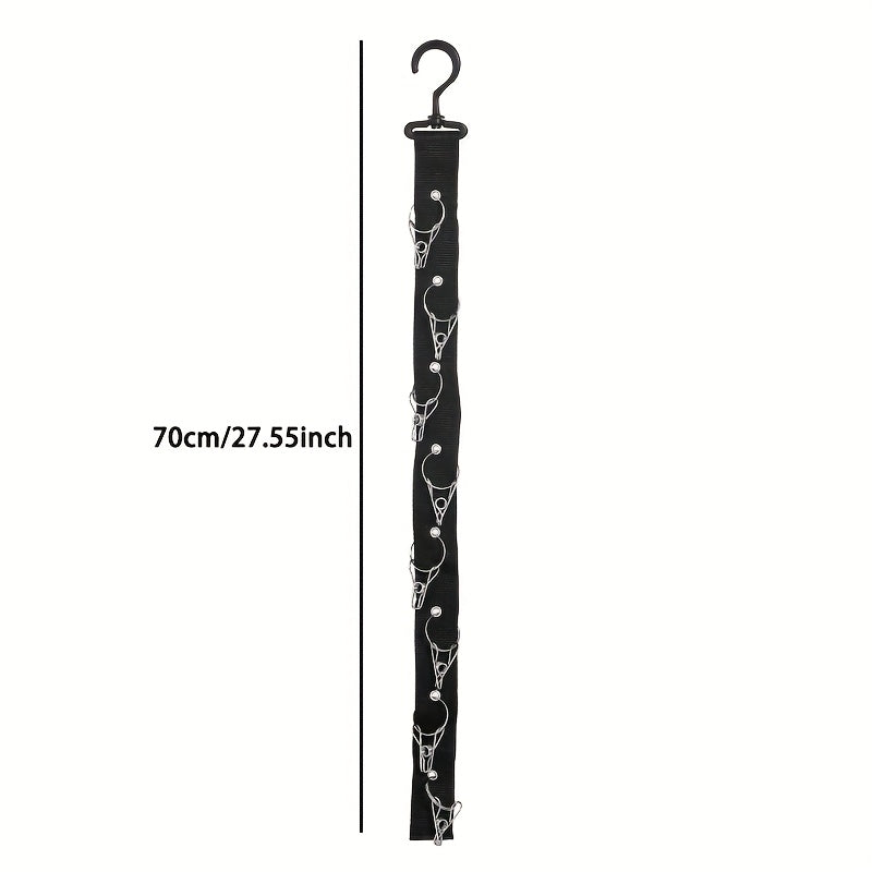 1pc Negro 8-Clip Organizador de Gorras, Ajustable para Gorras de Béisbol, Viseras, Gorras de Golf y Más, Colgador de Puerta de Armario con Gancho Giratorio de 360°, Solución de Almacenamiento Portátil y Estilosa para Dormitorio y Armario
