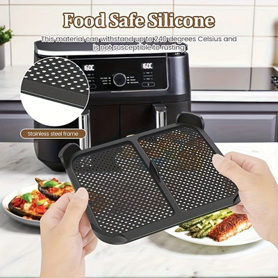 Protección contra salpicaduras de silicona reutilizable y plegable para freidor de aire, resistente al calor.