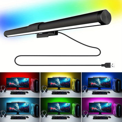 Barra de Luz LED con Sensor Táctil CYTT-150 y 92 LEDs RGB, Brillo Ajustable, Alimentado por USB para Juegos y Oficina en Casa, Aleación de Aluminio, Temperatura de Color 2700-7500K, Accesorio para Gamers | Diseño Elegante | Componentes Metálicos